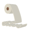 Toilet_Roll_PS_02.png Floating Toilet Roll Shape Phone Stand - Instant Download - No Supports Needed