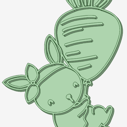 Easter bunny 6 outline and stamp cookie cutter 3D model