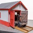 277550758_3038067746508071_4799456601796860680_n.jpg STL file G SCALE (1:24) WESTERN MARYLAND GINGERBREAD SPEEDER SHED・3D printer model to download