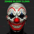 00001.jpg Zombie Bloody Clown Mask - Scary Halloween Cosplay 3D print model