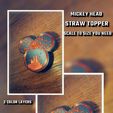 Snapchat-1006389533.jpg Mickey Head castle Decor Straw Topper / Cake topper/ birthday decor