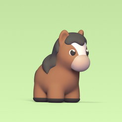 Cod108-Baby-Horse-2.png Fichier 3D Bébé Cheval・Plan pour impression 3D à télécharger, Usagipan3DStudios