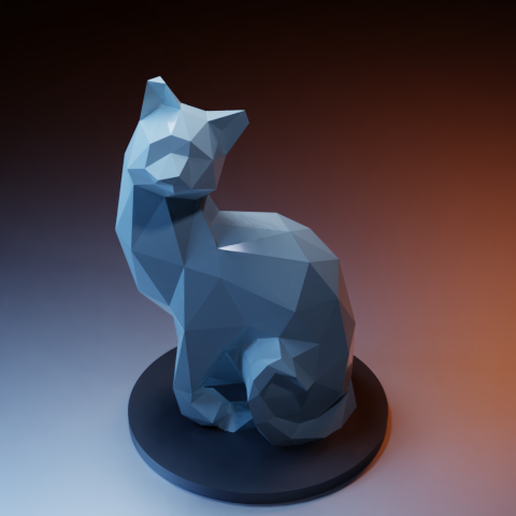 0001.png Télécharger fichier STL Profiled cat with rounded tail • Objet pour impression 3D, Vincent6m
