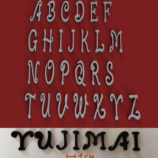 YUJIMAI uppercase 3D letters STL file 3D model