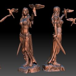 morrigan1.jpg OBJ-Datei Statue der keltischen Göttin Morgana oder Morrigan・Vorlage für 3D-Druck zum herunterladen, abauerenator