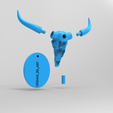 mucca-muro.78.png Cow Skull. 2 model stl! Desert skull (with scorpion) and Wall Trophy.