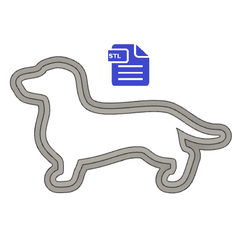 STL00410-1.png Dachshund Cookie Cutter - 2 designs included