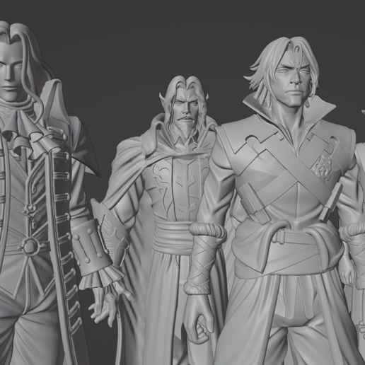 🗿 Castlevania -Trevor - Sypha - Alucard - Dracula - Base・ STL File for ...