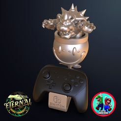 Bowser-Switch-Controller-Holder-1-and-2-Controllers-Mario-Bros-Eternal-Render-1.jpg 3D file BOWSER SWITCH CONTROLLER HOLDER - 1 & 2 CONTROLLERS - MARIO BROS - ETERNAL・3D print design to download