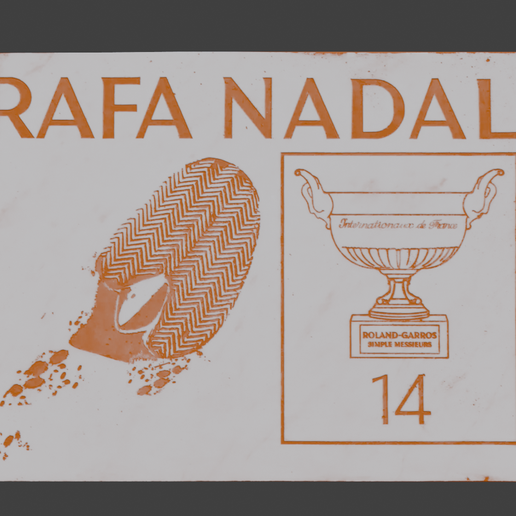🎾 Rafael Nadal Tribute Plaque Roland Garros Footprint Edition