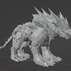 img_blender.png Archivo STL gratis Perro de roca de marca - GuildWar2・Objeto para impresora 3D para descargar