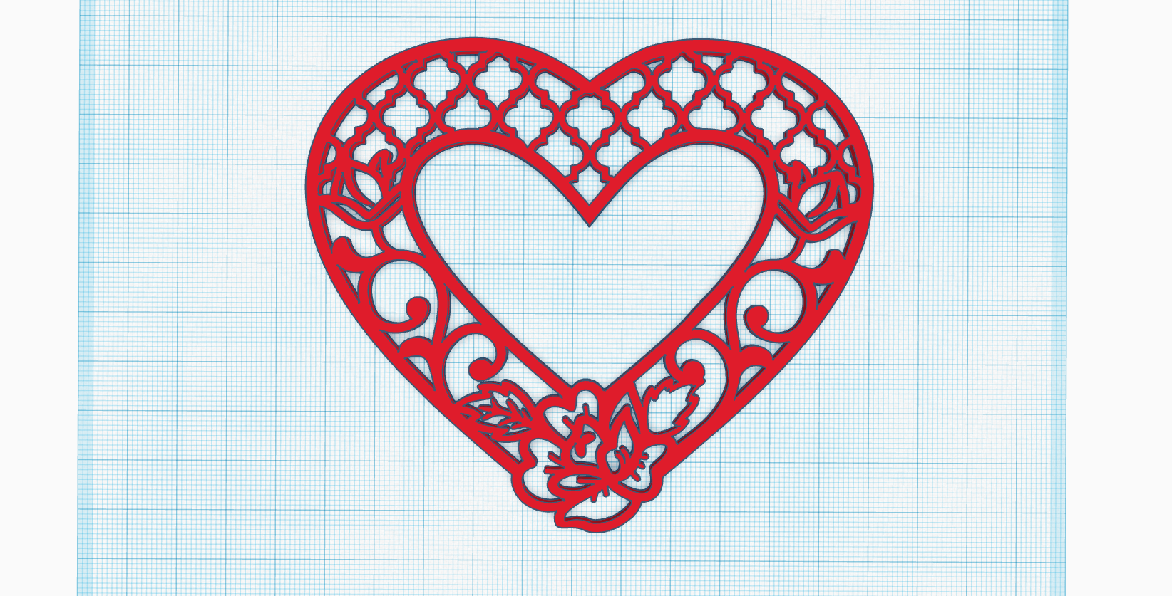 stl file floral heart decoration heart stencil printable model to download and 3d print cults