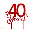 40 Years v1.png 40 Years Cake Topper