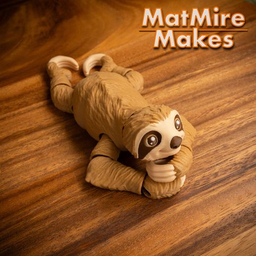 Sloth-14-copy.jpg Sloth plus Tree display, Articulated fidget figure, 3mf included