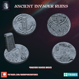ADMIRAL ANCIENT INVADER RUINS APOCALYPS} e ee SR ah] STL file Ancient Invader Ruins 4*65mm Base Set (Pre-supported)・3D printer design to download