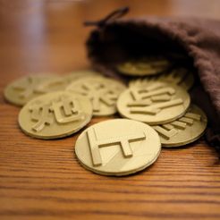 Coins.jpg Free STL file Thieves' Purse- a game for building spatial visualization and Chinese reading skills.・3D printer model to download