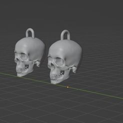 skull-earrings2.jpg Fichier STL Boucles d'oreilles tête de mort・Design pour imprimante 3D à télécharger