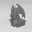 angle_rear.png Gargouille Fichier STL - Gardien ailé gothique - Statue fantastique imprimable en 3D - Sculpture médiévale sombre - Miniature de table - Présentoir de bureau