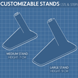 CUSTOMIZABLE STANDS (sii. step) MEDIUM STAND nleC ale LARGE STAND HEIGHT: 9 CM Customizable Stands