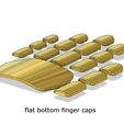 flat bottom finger caps Daft Punk Gloves 3D print model