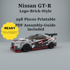 nissan_cover.png Fichier 3D Brique de style Lego Nissan GT-R・Modèle pour imprimante 3D à télécharger