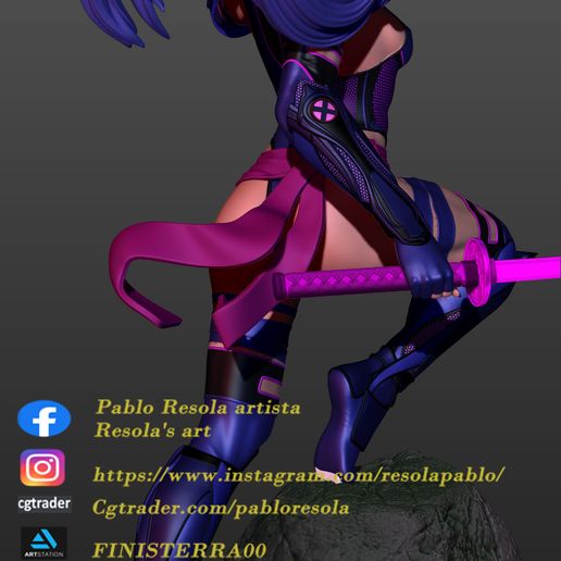 Psylocke battle outfit 3D model
