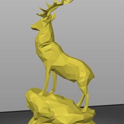 Sem-título.jpg Archivo STL Ciervo Low Poly・Objeto imprimible en 3D para descargar