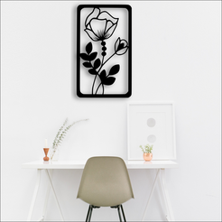 Flores.png Fichier STL Décoration murale de fleurs・Design pour impression 3D à télécharger
