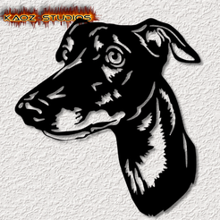 project_20230927_0915439-01.png Fichier STL art mural chien lévrier réaliste décoration murale chien lévrier gris 2d animal・Design pour imprimante 3D à télécharger