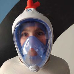 Maschera indossata.jpeg Free STL file EASY COVID 19 - Emergency mask for C-PAP・3D printing model to download