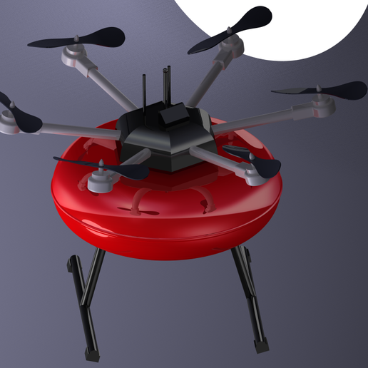 V1 Drone Drone Fireman firefighter - 3D model önizlemesi