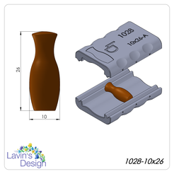 1028-10x26-00.png Fichier STL ROULEAU DE PERLES EN ARGILE POLYMÈRE / FORME DE VASE / LED1028-10x26・Design pour imprimante 3D à télécharger