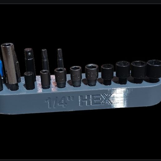 1/4” Hex Bit Holder – 22 Slot + 11 Slot (Flat) – TPU Optimized STL Pack  Flexible Press-Fit Storage | Dual-Row + Single-Row Versions | 2 STL Files Included