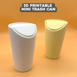 1.png 3D Printable Mini Trash Can for Car and Office Use
