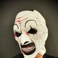 z5949089621234_c5ae290402ebf63a1a582ec055d40c36.jpg Art The Clown Mask With Hat - Terrifier 3 Cosplay For Halloween