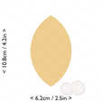 almond~4.25in-cm-inch-cookie.png Almond Cookie Cutter 4.25in / 10.8cm