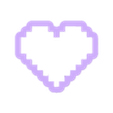 pixel heart2.stl Pixel Heart Cookie Cutter Classic Video game