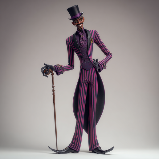🎩🎭 Dr. Facilier Smooth – Voodoo Dapper Collector's Edition (One-Piece STL) 3D model