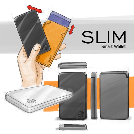 01-base-colors.jpg STL file Slim - Smart Wallet・3D print design to download, danielportalbr