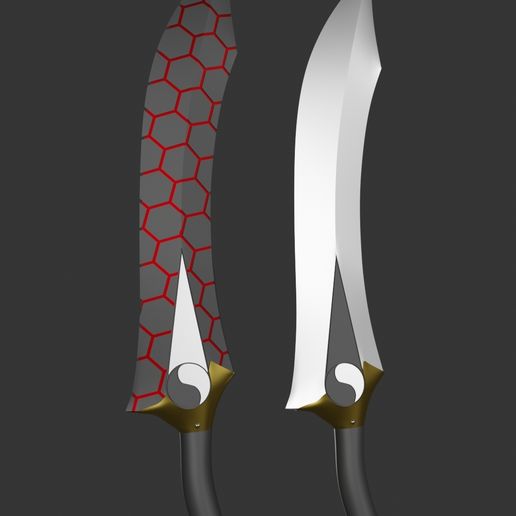 Fate Stay Night Unlimited Blade Works - Archer Swords Kanshou and Bakuya 3D model