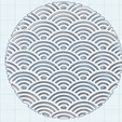 round-japanese-ocean-waves-cloud.png Japanese ocean waves or cloud geometric seamless repeated pattern, art traditional design stencil, wall art decor template