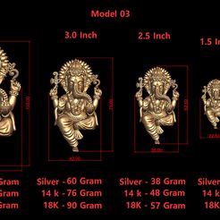 Model-3.jpg Descargar archivo STL Ganesh Ji Model 03 Modelos ligeros en todas las tallas • Objeto imprimible en 3D, 3dreamrun