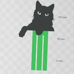 señalador2.jpg Archivo STL BOOKMARK CAT・Objeto imprimible en 3D para descargar