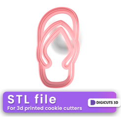 Flip-Flop-cookie-cutter-2.png Flip Flop COOKIE CUTTER - SUMMER TROPICAL COOKIE CUTTER STL FILE