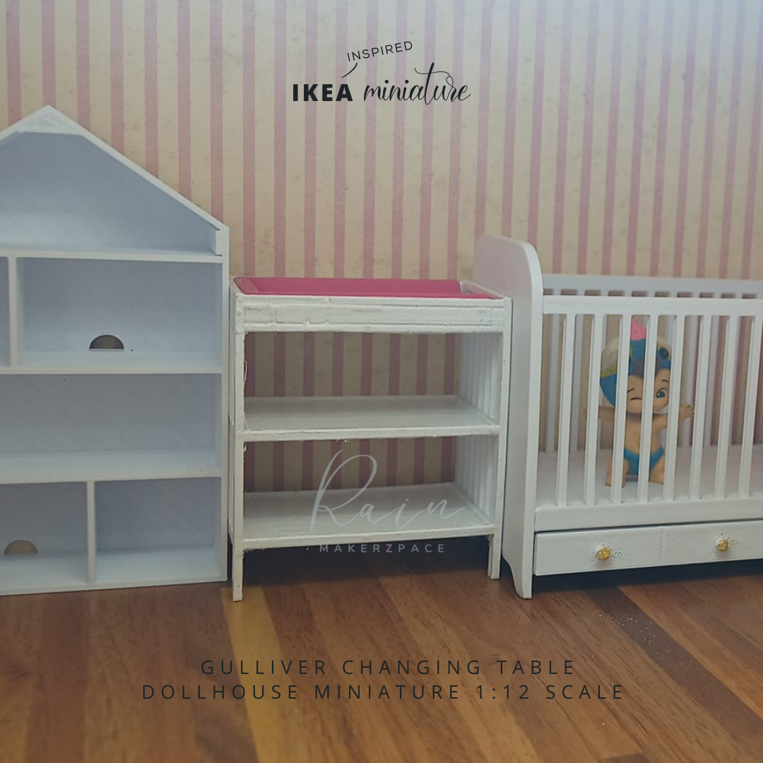 \NSPIREP STL file MINIATURE IKEA-INSPIRED GULLIVER CHANGING TABLE FOR 1:12 DOLLHOUSE・3D print model to download, RAIN
