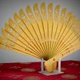 Gold_fan1.jpg 3D Printed Chinese Oriental Folding Fan (No Assembly Required)