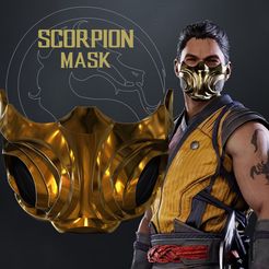 SCORP-MASK-1.jpg STL file scorpion mortal kombat 1 MASK・3D printable design to download