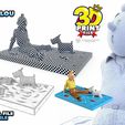 44.jpg TINTIN AND SNOWY 3D MODEL in water 3D PRINTABLE STL FILE with UV and Texture