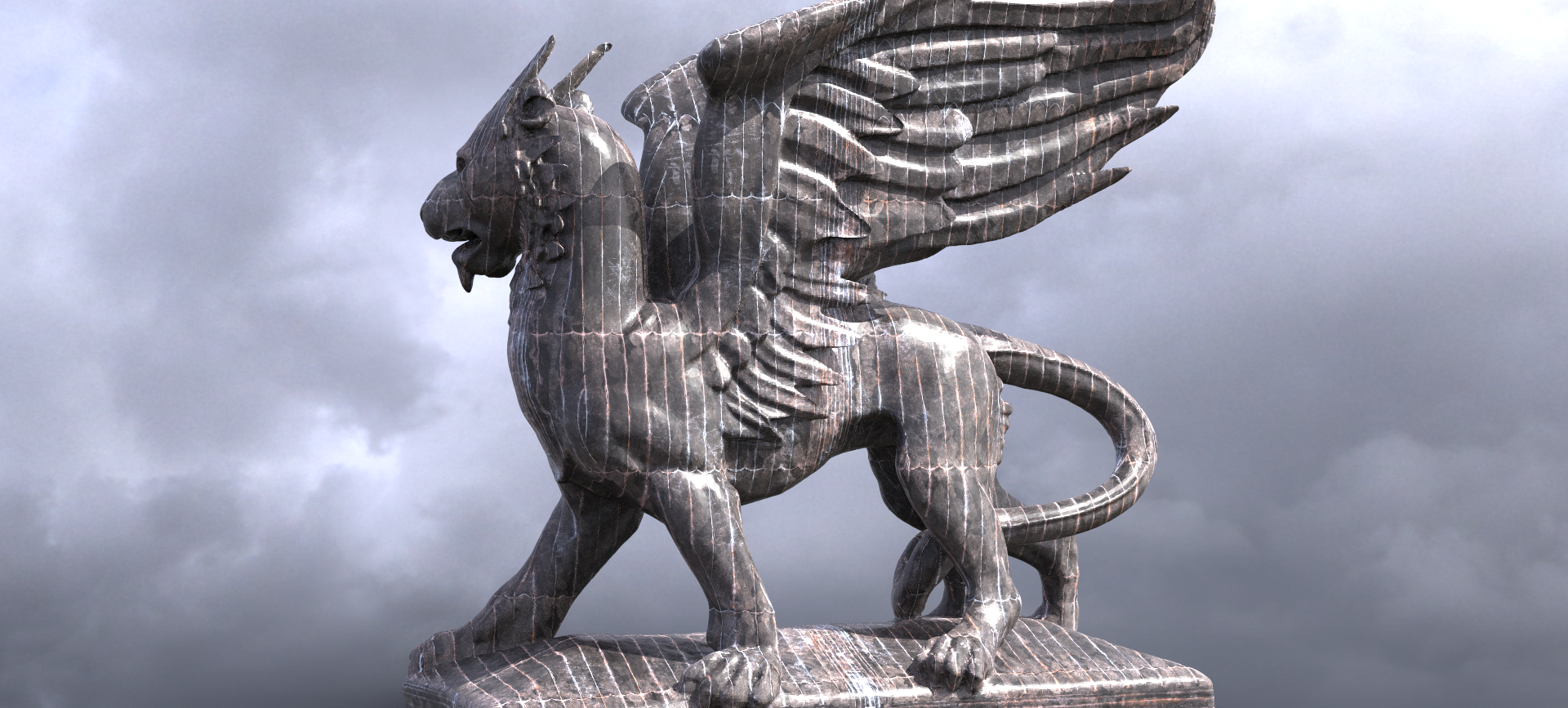 untitled.509.png Fichier OBJ Statue baroque du lion volant 2・Plan imprimable en 3D à télécharger, aramar