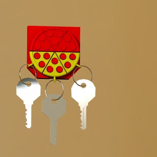 Key hanger "pizza" 3D model